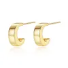 New Punk Style C-shaped s925 Silver Stud Earrings Jewelry Fashion Women 18k Gold Plated Metal Style Classic Earrings for Women Wedding Party Valentine's Day Gift SPC