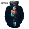 Erkek Hoodies Planet 3D Baskı Hoodie Fashion Street Sanat Tasarımı Serin UNISEX