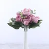 Artificial Flowers Peony Bouquet Silk Rose Vase for Home Decor Garden Wedding Decorative Fake Plants Christmas Garland Material SZ03210