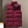 Gilets pour hommes Veste sans manches épaissie à la mode respirante couleur unie coupe-vent mâle gilet manteau coton rembourré streetwear ultra léger