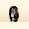 Elegant cool Electroplated Black Inlay Red Opal Paper Black Dragon Pattern Step Tungsten carbide Ring for man T104R D190115027213661