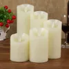 3pcs 1 set Candles Lights LED Flameless Candles Light Smooth Flickering Candle Light Battery Operated for Home Wedding Decor