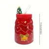 Canecas 1pc copo de natal com tampa xícara de café de cerâmica linda árvore de natal modelagem verão e inverno copo de água presentes de natal. 231121