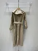 Women's Trench Coats Drawstring Waist Coat! Classic Khaki Styling Ruffled Lapel Design1