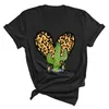 T-shirts Femme chemise mignon Cactus léopard Loveheart t-shirt femmes vêtements Pot impression Femme graphique mode fleurs hauts t-shirts