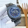 Audemar Pigeut Display AP 투명한 시계 남성 고급 다이얼 자동 디자이너 고급 운동 시계 크기 42mm 904L 스테인리스 스틸 스트랩 방수 사파이어