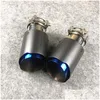 Muffler 2 Pieces Akrapovic Real Matte Carbon Fiber Exhaust Tips For Car Rear Pipes Drop Delivery Mobiles Motorcycles Parts System Dhbpu