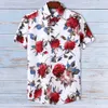 Мужские повседневные рубашки Гавайские мужские рубашки с цветочным принтом Одежда Свободные дышащие летние уличные повседневные шикарные топы с отложным воротником с короткими рукавами 5xl 231121