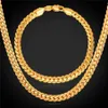 18quot32quot Men Gold Chain 18K Real Gold Plated Wheat Chain Necklace Bracelet Hip Hop Jewelry Set10706671908