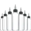 30Pcs 30ml 60ml 100ml 120ml Plastic Empty Ink Vial Top Black Cap Transparent Clear Bottle Tattooing Accessories 220110216l