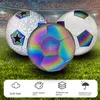 Balls Holographics Reflective Soccer Ball Size 4 5 Glow In The Dark Footballs Gifts with Inflator Excellent Elasticity Sporting Goods 231122