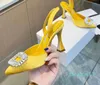 Sandálias de marca de moda mulheres saltos altos sapatos de cetim luxuosos sapatos de grife cristal grande fivela decoração clássico vinho copo tornozelo cinta sapato de festa