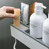 Prateleiras do banheiro Banheiro prateleira chuveiro Caddy Organizador de shampoo montado na parede rack com gaveta barra de toalha sem perfuração de acessórios de armazenamento de cozinha 230422