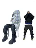 Dżinsy męskie Bandag Black Men Dark Fashion Streetwear Hip Hop Denim Denim Spodnie Kobiety Spodnie Y2K