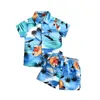 Clothing Sets Kids Baby Boy Beach Suits Summer Fashion Printed Short Sleeve Lapel Button Down Shirts And Pants 2Pcs Casual 1-6Years