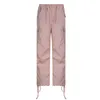 Pantalon femme Capris été Y2k Baggy Cargo taille basse cordon de serrage mode poche décontracté Kawaii rose femmes Coquette esthétique 230422