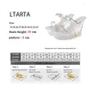 Hausschuhe Ltarta Frauenschuhe Keil Strassnachtclub High Heels Luminous Chunky Heel Laufsteg 110 neuester Sommer mit Box SZ 36-45