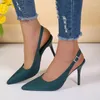 Elbise ayakkabıları kadın yaz 2023 sivri ince yüksek topuk orta sırt açık ayak parmağı sandalet