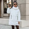 Frauen Jacken 2023 Winter Mode Helle Stoff Dicke Warme Jacke der Baumwolle Gepolsterte Mäntel Mittellange Weibliche Parkas Oberbekleidung Herbst 231122