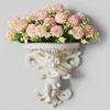 Vases Cupidon Ange Forme Pot De Fleur Étagère Art Salon Décoration De La Maison Artisanat Rococo Mur Suspendu Jardin Plâtre Corbel Stereosc285l