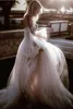 Chic Bridal Gowns Flowy Beach Wedding Gown Long Sleeve Wedding Dress Off The Shoulder Bridal Dress Sweetheart Neck