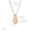 Chaines Kinel OVAL CUT EMERADD PENDANT Collier Luxury Zircon naturel avec 585 Rose Color Fleur Fleur et ethnique Bijoux quotidien