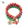Charm armband 1 set kvinnor färgglada uppsättningar pärlor handchain jul armband smycken 4xbf