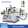 ZONESUN ZS-TB150 Wrap Around Labeler for Cylindrical Containers Bottle Jar Can Application Belt Tabletop Labeling Machine