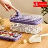 Outils de crème glacée Type de presse à un bouton boîte de moule en plastique plateau de fabricant de cubes avec couvercle de rangement accessoires de cuisine 230422