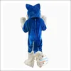 2024 Professional Blue Wolf Mascot Costume Walking Cartoon Anime Earth Performance Clothing Earth Props Clothing