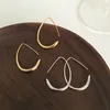 Boucles d'oreilles pendantes créoles en forme de larme en argent pour femme plaqué or blanc 14 carats épais grand ovale léger déclaration