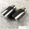 Muffler One Pair Fl Carbon Fiber For Akrapovic Exhaust Tips Car Er Styling Drop Delivery Mobiles Motorcycles Parts System Dhcz2