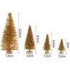 Julekorationer 5st/Lot Mini Snow Artificial Tree Sisal Silk Cedar Trees For Year Decoration Xmas Party Ornaments