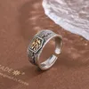 Cluster Rings Silver Color European And American Style Retro Jinling Power Eye Ring Horus Anubis Ancient Egyptian Pharaoh