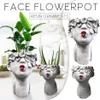 Small Kissing Women Flower Pots Painted Lips Red Head Figurines Garden Planter Cute Flowerpot Gift Home Decoration 2107122334