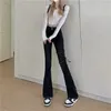 Jeans Femme Femme Pantalon Gyaru Pantalon Flare Femmes Streetwear Skinny Bell Bottom Luxery avec poches Slim Fit Style coréen Été 90s