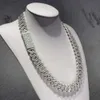 Pendanthalsband chunky isad ut män sier hiphop 20mm diamant moissanit kubansk halsbandskedja