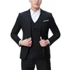 Men's Suits Elegant Male Suit 2023 In Blazer Vest Pants 3Pcs Casual Plaid Full Formal Tuxedo Groom Wedding Business For Men