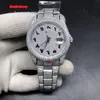Trendy heren populaire modehorloge zilveren diamant hiphop rapstijl kijkt Arabische cijferschaal automatisch mechanisch horloge252d
