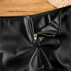 Women's Shorts Faux Leather Shorts Women pants Front Zipper White Black Low Waist Shorts Female Sexy Bandage Mini Women Shorts Buttoms 230421