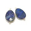 Colares pendentes forma de gota de pedra natural, face de face dupla de face dupla de lazuli lazuli jóias finas colar de brinco diy