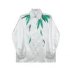Мужские повседневные рубашки NOYMEI, осенняя рубашка с принтом бамбуковых листьев, модная рубашка в китайском стиле с длинными рукавами, 2023 WA3180
