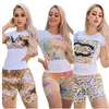 Survêtements de luxe pour femmes Ensemble de sport Femme Lettre d'impression T-shirt et short 2 pièces Ensembles Sexy Party Anniversaire Tenues Festival Vêtements de vacances