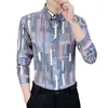 Mäns avslappnade skjortor Spring och Autumn Light Luxury Business Men's Anti-Wrinkle Non-Iron Elastic Inch Shirt Trendiga stiliga män