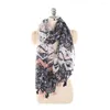 Foulards vente mode style européen fleur imprimé automne et hiver écharpe en coton chaud