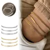 Ankletter 3st/Set Gold Color Simple Chain Women Beach Foot Jewelry Leg Ankel Flat Wheat Ear Armband Tillbehör