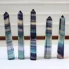 Naturlig färgglad fluorit Crystal Quartz Tower Quartz Point Fluorite Crystal obelisk Wand Healing Crystal 15 Storlekar CMBTT