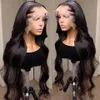 13x4 Simulatie Human Hair Braziliaanse lichaamsgolf Voorkant 13x6 HD Lace frontale pruiken voor vrouwen Black Sluiting Pruik