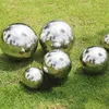 90mm-250mm aisi 304 espelho de bola oca de aço inoxidável polido esfera brilhante para jardim ao ar livre gramado piscina cerca ornamento e decoração274q