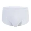 Underbyxor Ice Silk Underkläder Män Bulge Pouch Tight Boxers Seamless Boxer Briefs Thin Stretch Breatble Penis U-konvexa trosor